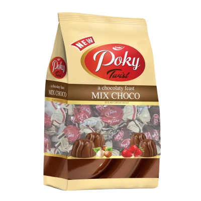 Poky Twist Fındık & Çilek Aromalı Krema Dolgulu Sütlü Kokolin 500gr