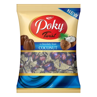 Poky Twist Fındık & Çilek & Karamel & H.Cevizli Aromalı Krema Dolgulu Sütlü Kokolin 500g