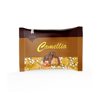 Camellia Karamel Aromalı Krema Dolgulu Pirinç Patlaklı Sütlü Kokolin 1000gr*8(YASTIK POŞET)