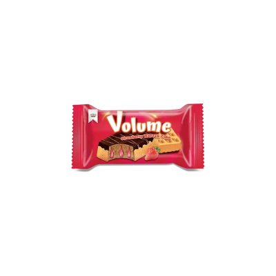 VOLUME Waffle Kakao Kaplamalı Çilek Soslu Kek 40gr*24*6