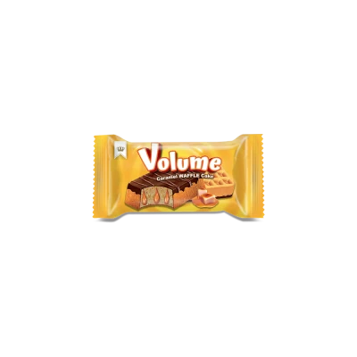 VOLUME Waffle Kakao Kaplamalı Karamel Soslu Kek 40gr*24*6