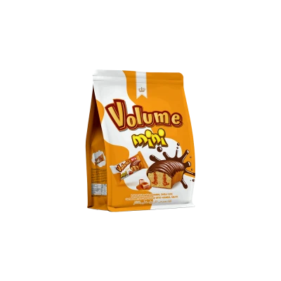 VOLUME Mini Kakao Kaplamalı Karamel Soslu Kek 160gr (quadro poşet) * 10 Adet M.71270