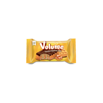 VOLUME Waffle Kakao Kaplamalı Karamel Soslu Kek 40gr*24 Adet 